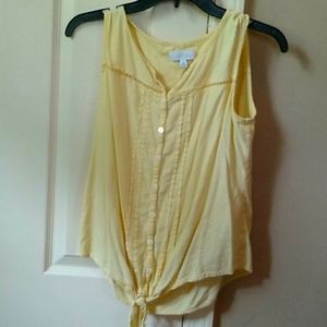 Sleeveless top, yellow size medium